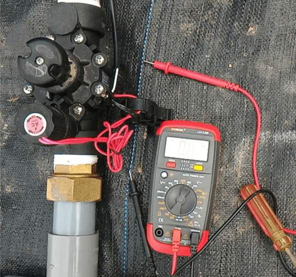 test the sprinkler solenoid valve with a multimeter